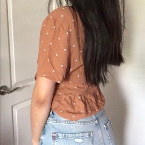 PACSUN POLKA DOTTED TIED TOP